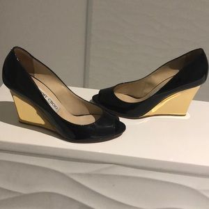 Jimmy Choo peep toe wedge heel 6-1/2(36.5)